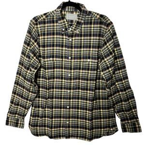 Everlane The Brushed Flannel Shirt Beech Plaid Button Down Pocket Men Medium NWT